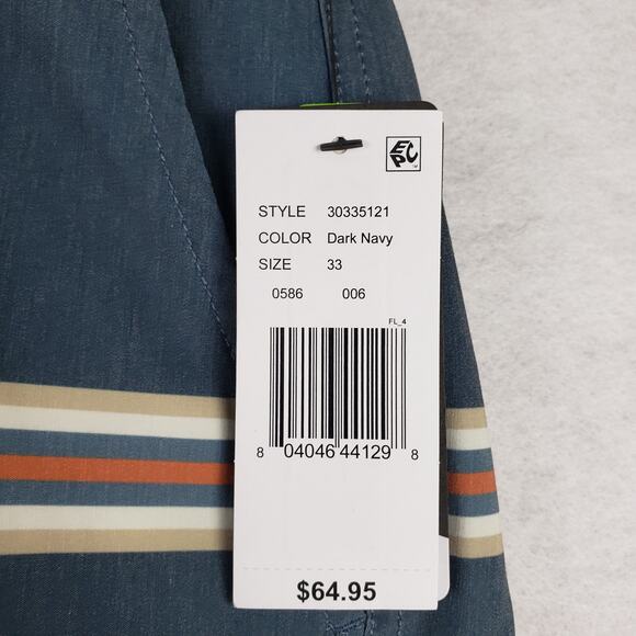 Salty Crew Men's Size 33 Essential Quick Dry Board Shorts Navy Beige Stripes New - Picture 2 of 10